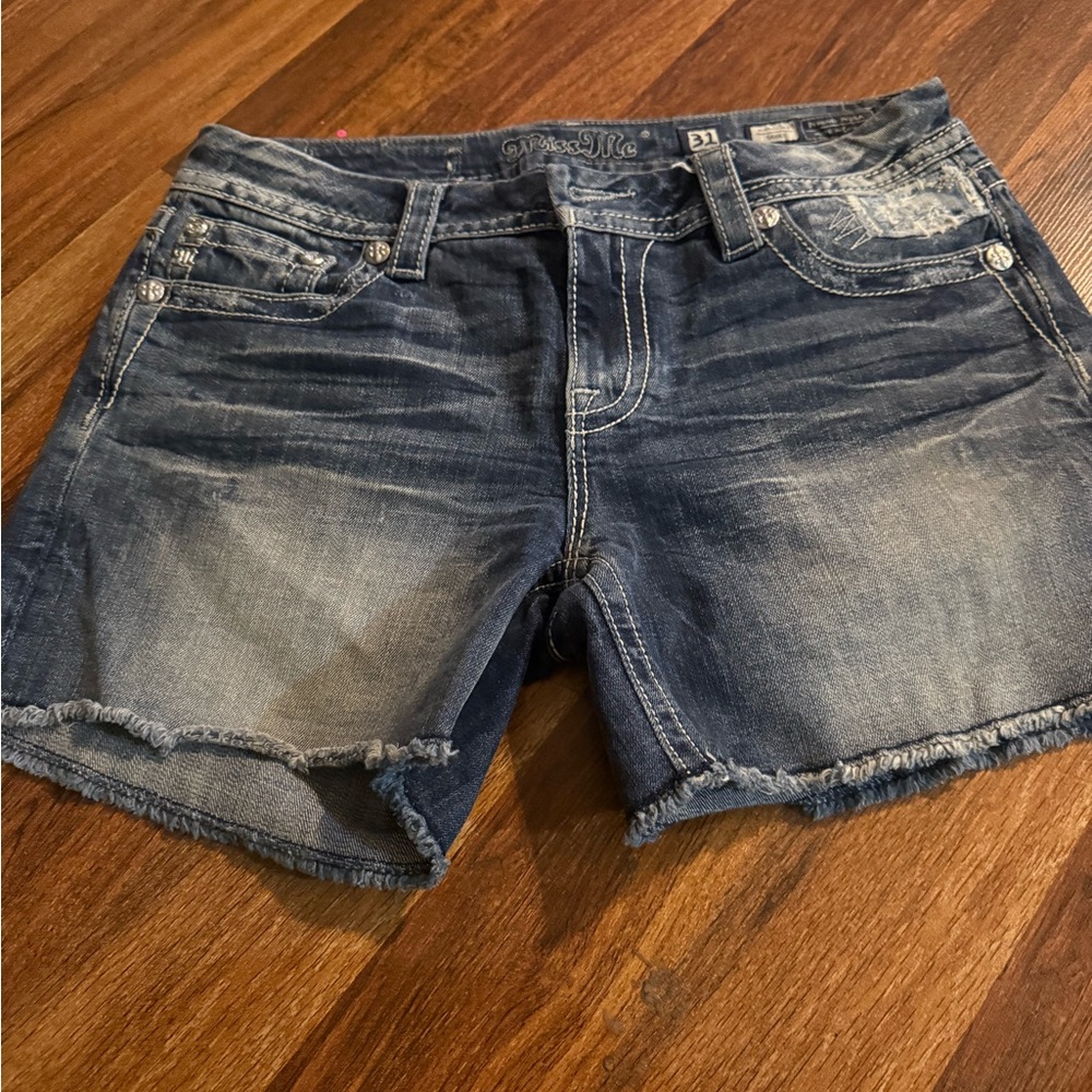Distressed Denim Shorts